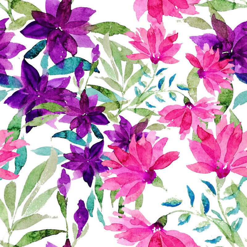 Peel & Stick Floral Wall Mural, 10.42" W x 10.42" L