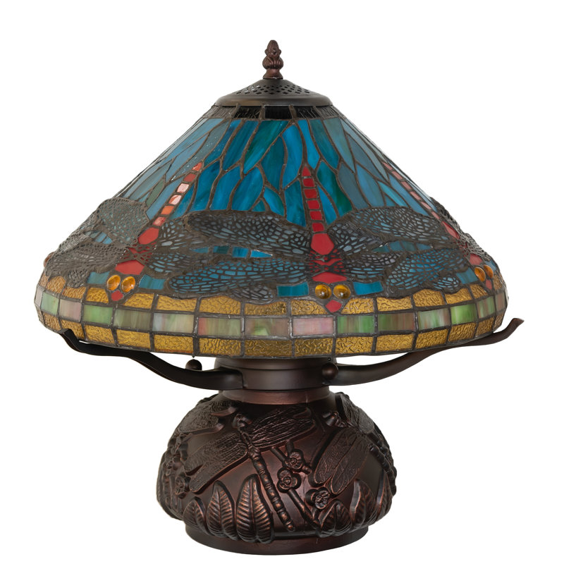 Dragonfly Table Lamp, Blue/Red/Orange
