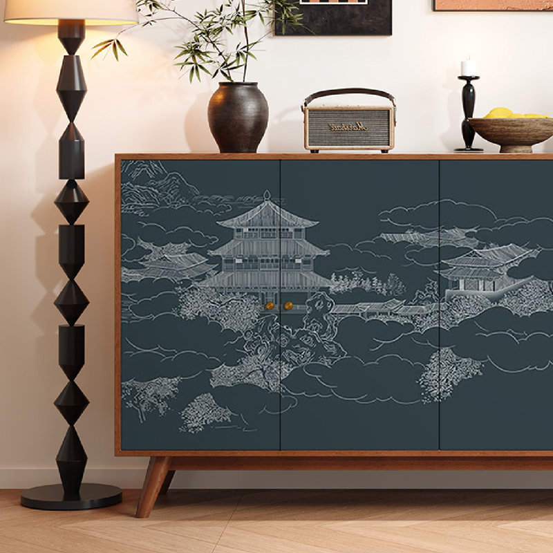 Buffet en bois massif de style chinois