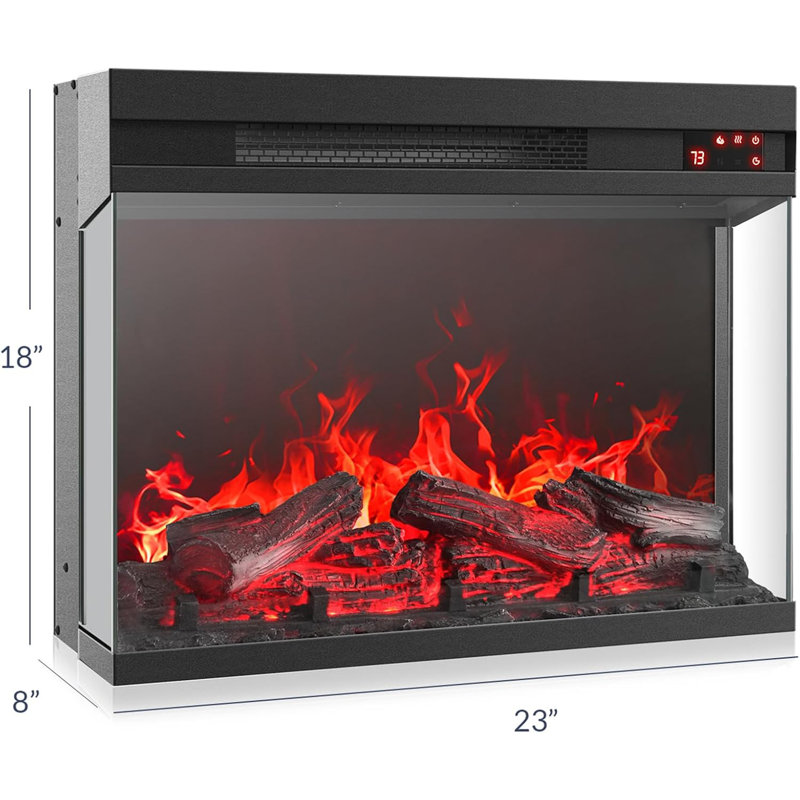 1500W Electric Fireplace Heater – 6 Color Flame 400 Sq.Ft with Crackling Sound & Remote