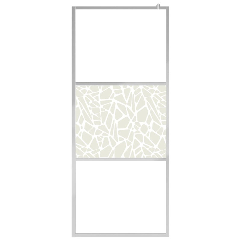 Modern ESG Glass Walk-In Shower Wall with Stone Design