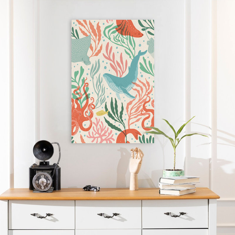Motif sous les mers I, H 24 po x l 16 po
