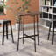 Table de bar ronde en bois massif avec base en métal Léone