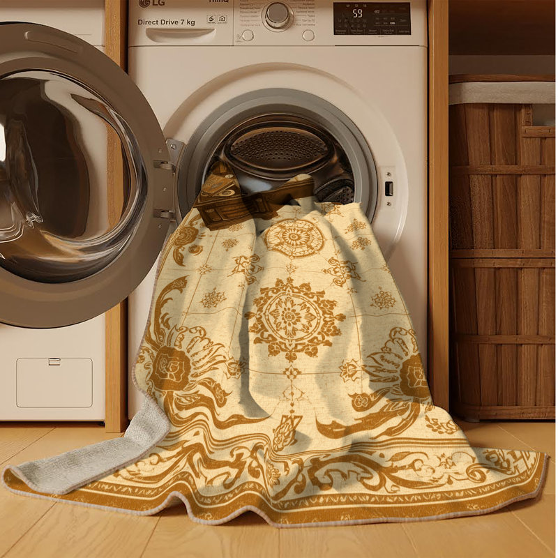 Machine Washable Warleigh Classic Oriental Rug in Beige – Beige Binding, 3x5