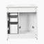 Meuble-lavabo de 30 po avec lavabo en céramique, structure en bois massif, 3 tiroirs et portes à fermeture douce, armoire de rangement de style rétro-2126020678