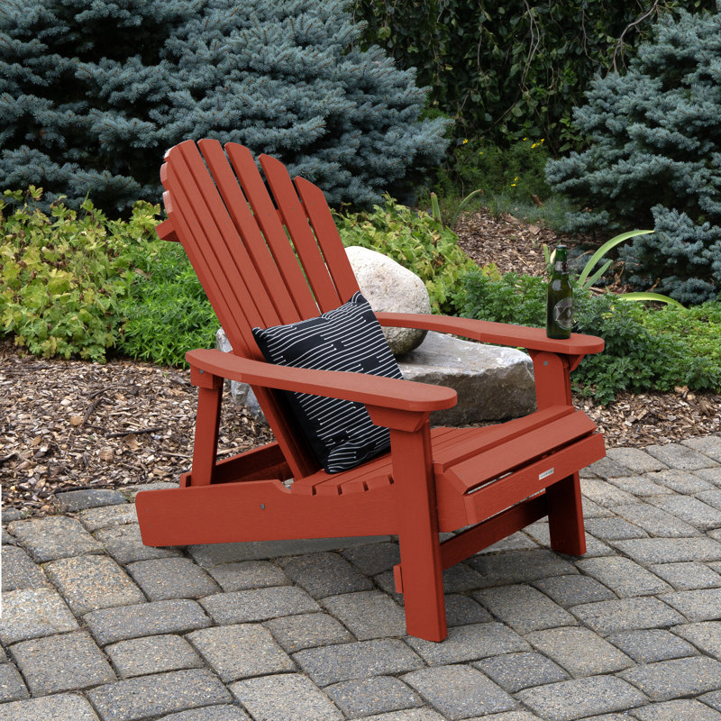 Chaise Adirondack en plastique Federigo, Rouge rustique