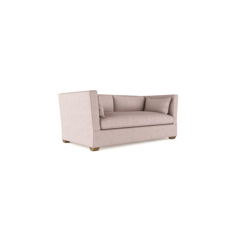 Rivington Flare Square Track-Arm Loveseat, Plush Velvet Blush, Weathered, 31" H x 72" W x 37" D