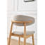 Set Of 2  Counter Height Bar Stools, Solid Ash Wood Kitchen Island Chairs With Upholstered Seat & Curved Backrest, Oak-131529559-131529561-131529565