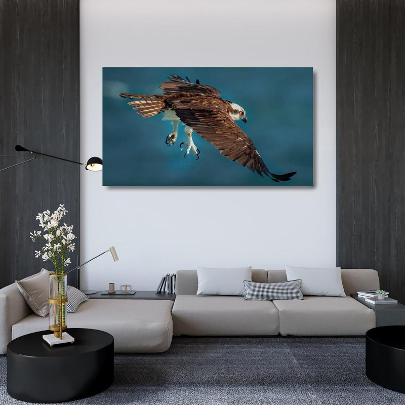 Art sur toile tendue avec la galerie Red Barrel Studio® Xoi, Hanpe: Osprey In Action, H 29 po x l 48 po