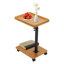 Table d'appoint avec table d'appoint en forme de C et roulettes pour canapé-1968033649