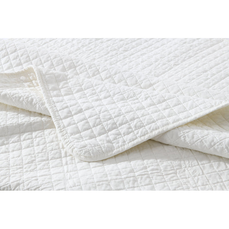 Jeté en coton CTthrow quit, Blanc doux