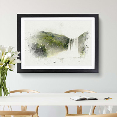 Waterfall in Selfoss Iceland in Abstract - Picture Frame Graphic Art Print