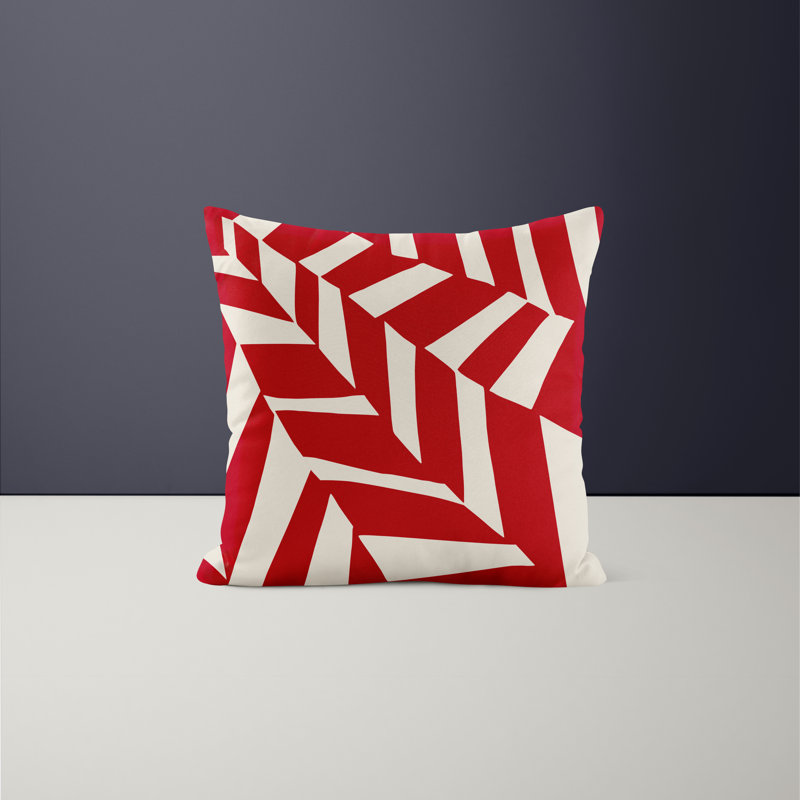 Jeté carré en polyester intérieur / extérieur, L 15 po x H 15 po, Rouge