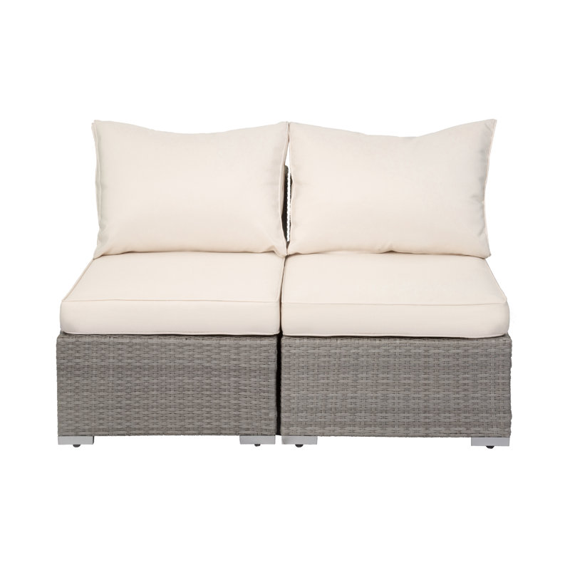 Chaise de patio avec coussins Logan, Blanc