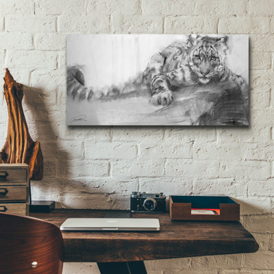 " Snow Leopard Reclining Sketch " by Robert Campbell