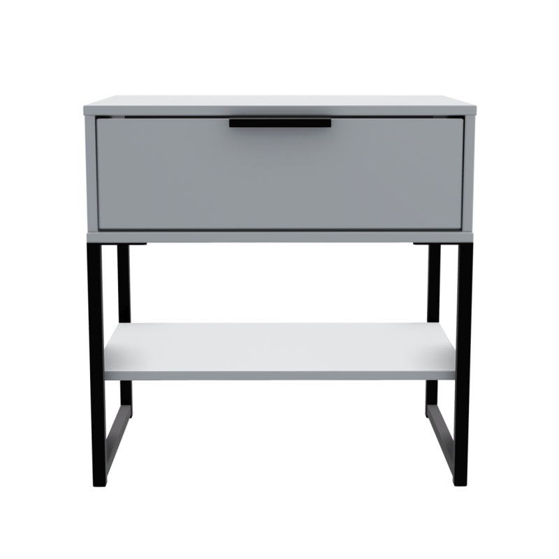 Fully Assembled Emmily 1 - Drawer Nightstand, Dust Grey