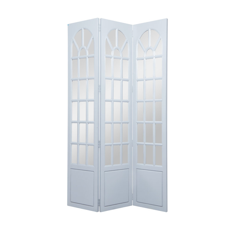 Paravent en pin French Country, Bleu