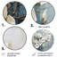 Bleu et bleu peint Magnolias VI - Art floral rond en métal-1729123198