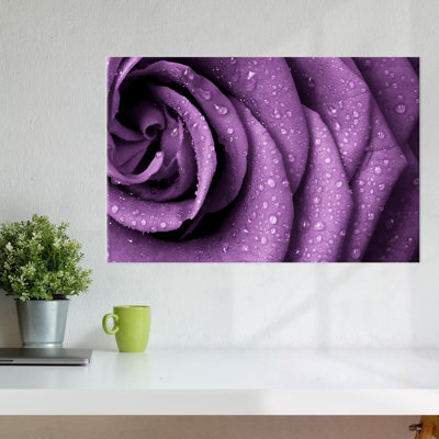 Personalized Botanical Artwork Featuring a Modern Purple Rose Ideal for Kitchen Decor or as a Gift for Teachers and Baby