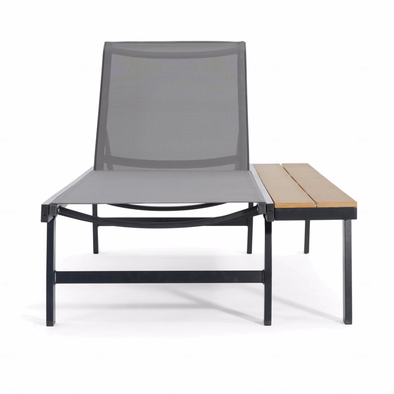 Ensemble de 2 chaises longues d'extérieur avec table d'appoint en bois