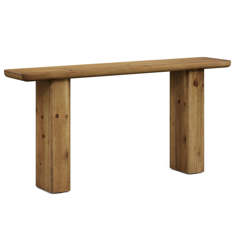 Rustic 63-inch Solid Wood End Table