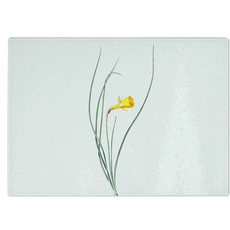 Tempered Glass Daffodil Chopping Board, 28.5 cm W x 20 cm L