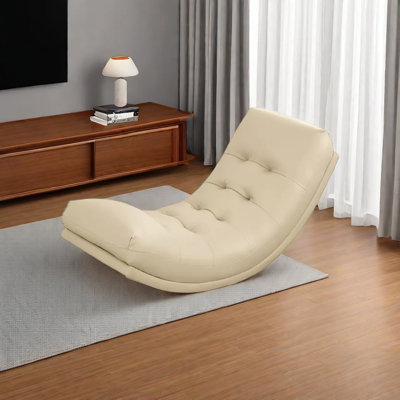 Chaise berçante en bois massif chenille