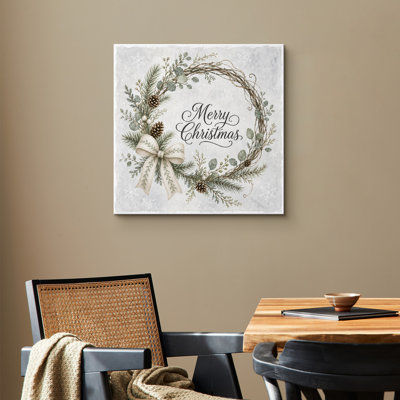 Élégante œuvre de guirlande de Noël, photos de vestibule, impression sur toile encadrée
