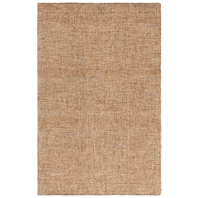 Pine 704 Hand Tufted Wool/Cotton/Latex No Pattern Rug in Natural/Gold, Rectangle 6' x 9'