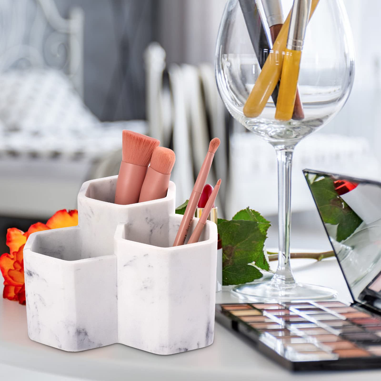 WENKO Porte Brosse à Dents, Gobelet Salle De Bain Polaris, Juwel, Céramique, ø7,5 X 11 Cm