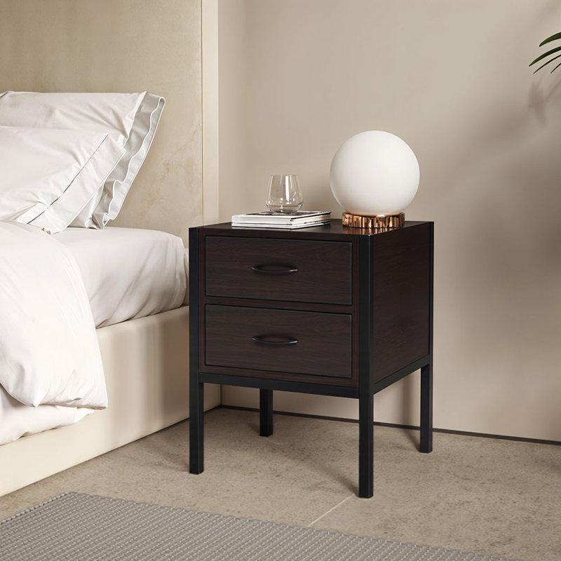 44cm W Chipboard, Iron Bedside Table