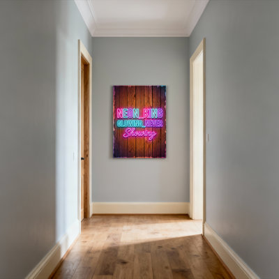«Neon King Glowing Never Show», impression sur toile tendue sur toile tendue