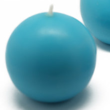 Unscented Novelty Candle, 4" Diameter, Set of 2, Turquoise