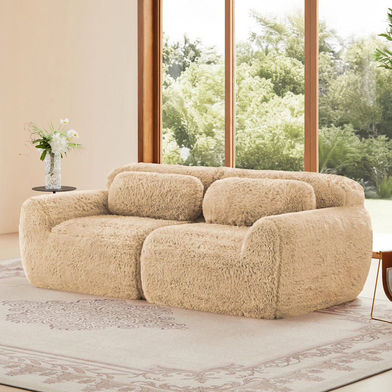 Canapé modulaire à 2 places pour canapé modulaire, conception antidérapante en tissu moelleux et moelleux, éponge haute densité 32D, sans assemblage ergonomique