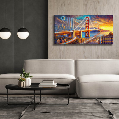 «Golden Gate Bridge» par Rey Klimt, art mural sur toile