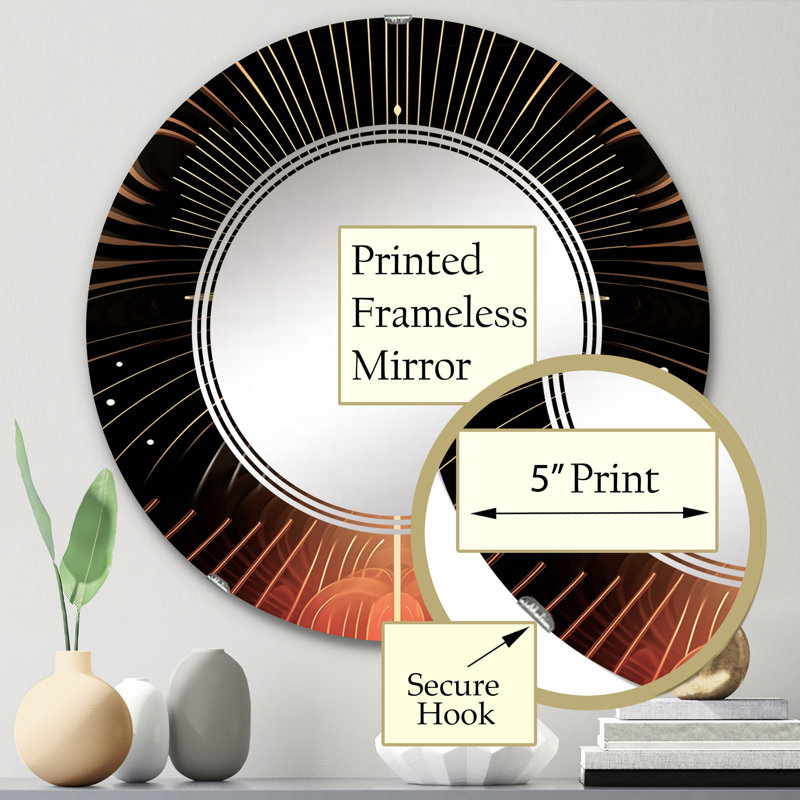 Fyztimmons - Miroir mural moderne rond, 24 po x 24 po