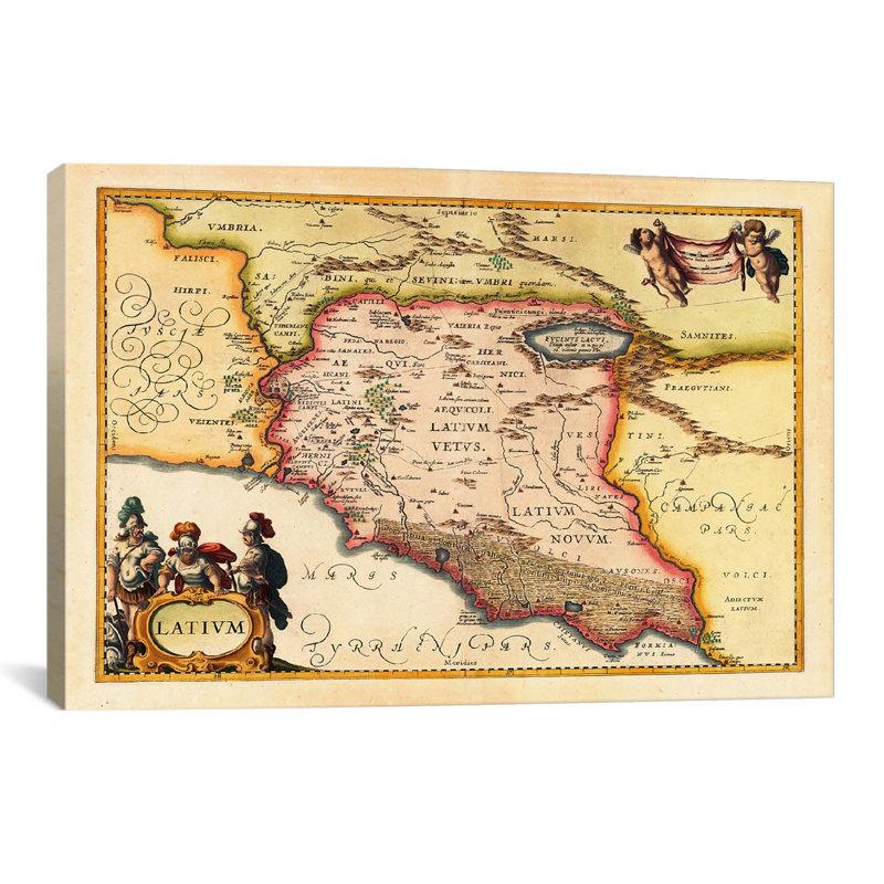«Carte antique du Latium (Latium) (1949-1960)» par Joan Janssonius, impression encadrée, H 26 po x l 40 po x P 1,5 po
