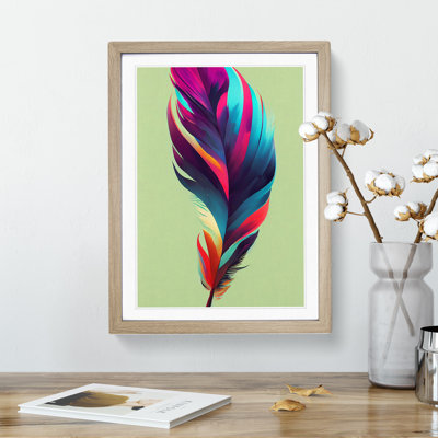 Colourful Feather No.3 - Single Picture Frame Painting