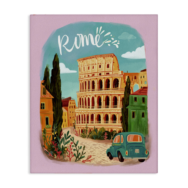 Toile d'architecture Rome, conception de Yen, H 20 po x l 16 po