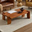 Table basse en bois de frêne massif, style médiéval minimaliste, grain de bois naturel-342372538