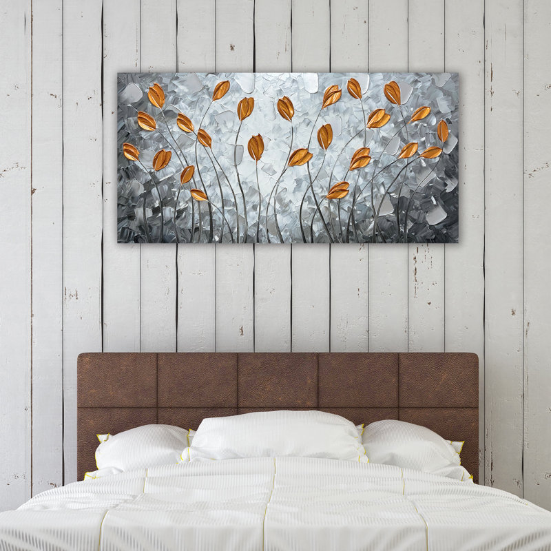 Traditional Plants & Flowers Wall Decor on Canvas, 24" H x 48" W x 1.5" D