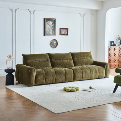 Sofa Canapé en velours de pluie de qualité supérieure - Conception ergonomique à haut dossier, structure en bois massif et éponge à haute résilience, coussins de dossier moelleux amovibles pour un confort ultime dans les grands espaces de vie