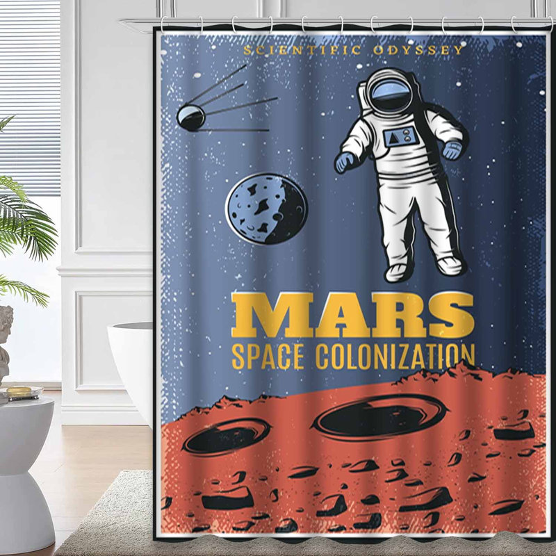 Rideau de douche Cosmic Vintage Space, L 72 po x l 78 po