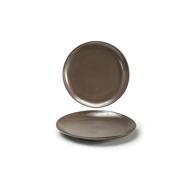 Assiette plate ronde de 11 po Kiln, Moka