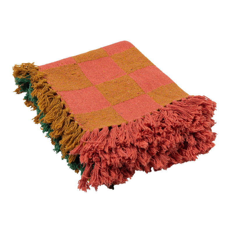  Throw Blanket, Red/Green Checkered