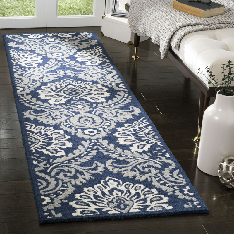 Tansy Wool Damask Indoor Rug, Runner 2'3" x 12'