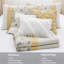 Couvre-lit très grand / très grand, jaune, 6 pièces, en coton, avec coussins délicats, courtepointe jaune, microfibre, moderne