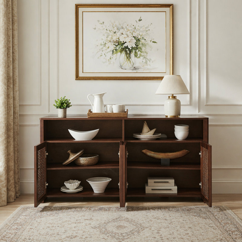 Buffet 63 po Mid-Century Modern, Walnut