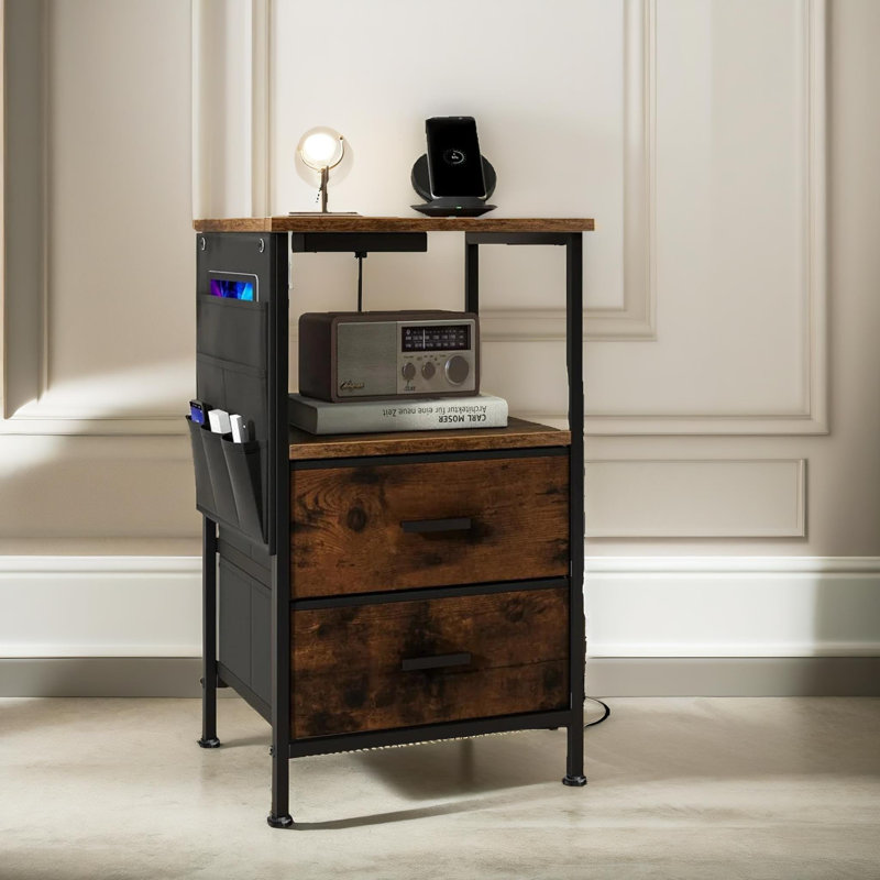Mosinak 38cm W Manufactured Wood Bedside Table