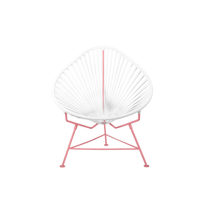 Chaise de jardin, Blanc/Corail